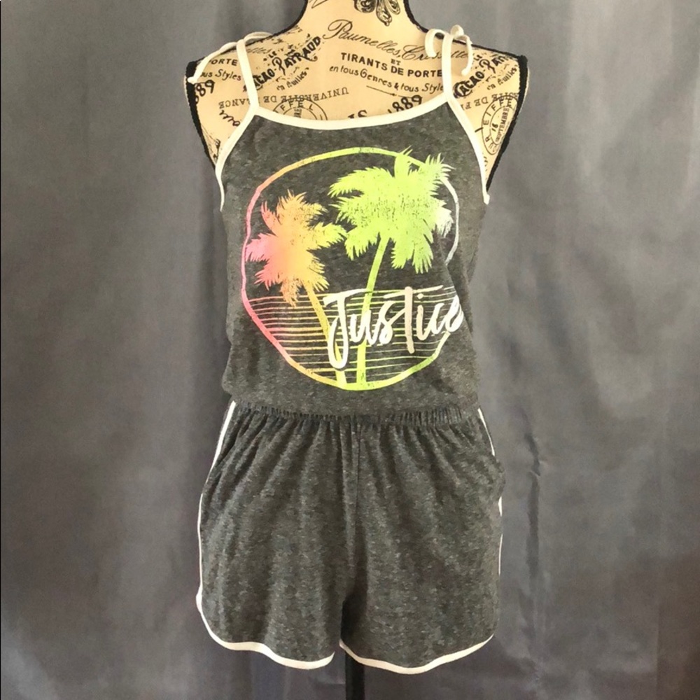 Justice Romper Palm🌴 Tree Romper Sz 14